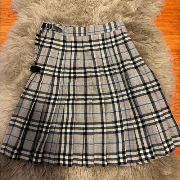 Burberry Dresses & Skirts - Burberry Checkered A-Line Skirt - Black, Gray, and Blue